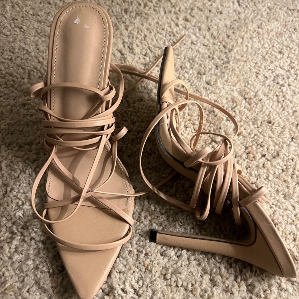 Elegant Nude Strappy Heels